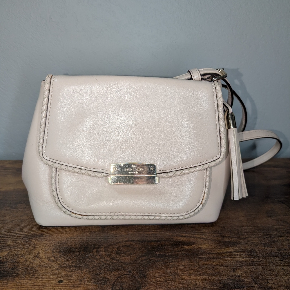 kate spade Pale Pink Leather Crossbody Bag with Tassel